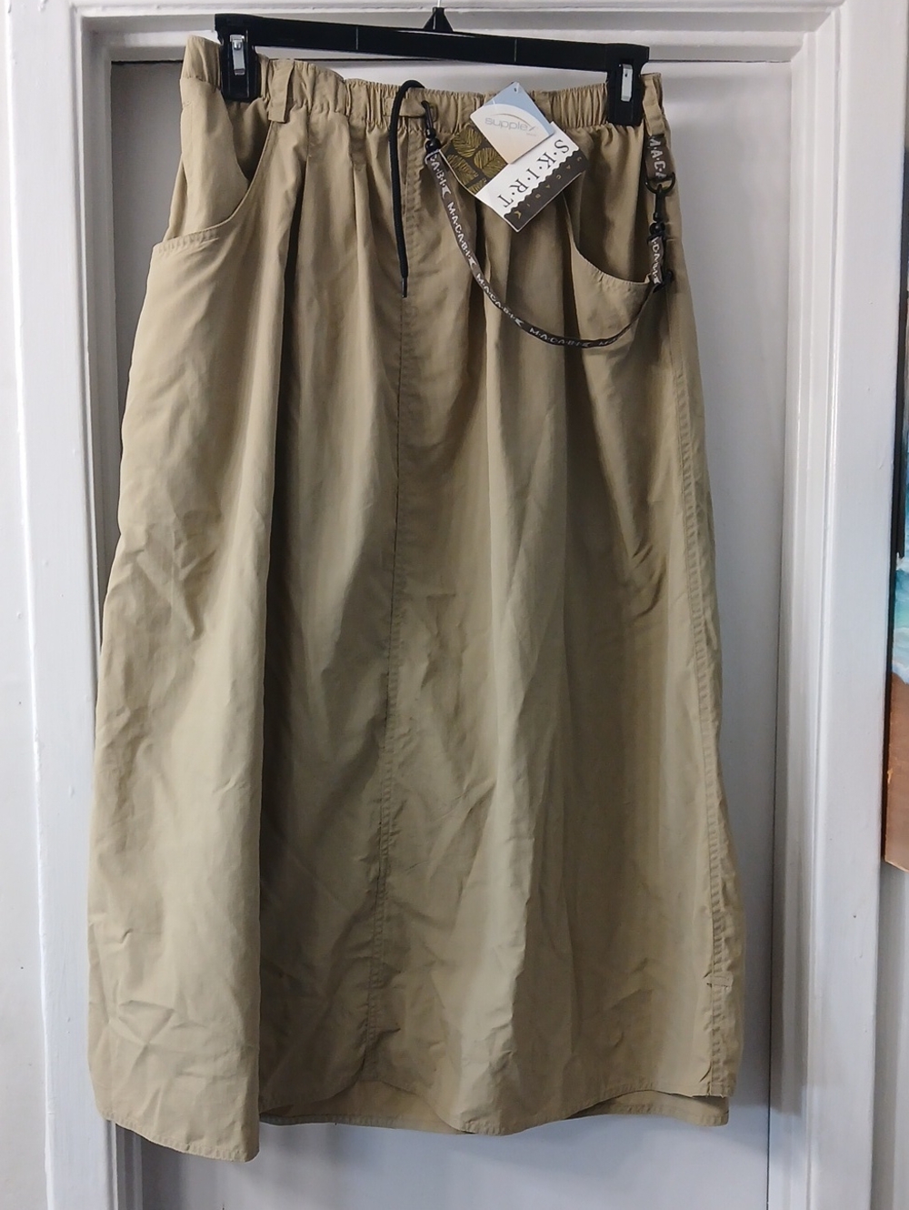100 Percent Nylon Drawstring Maxi Skirt Size Large